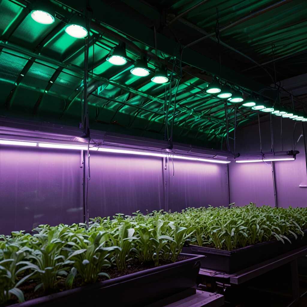 Greenhouse thriving with healthy plant cuttings under grow lights