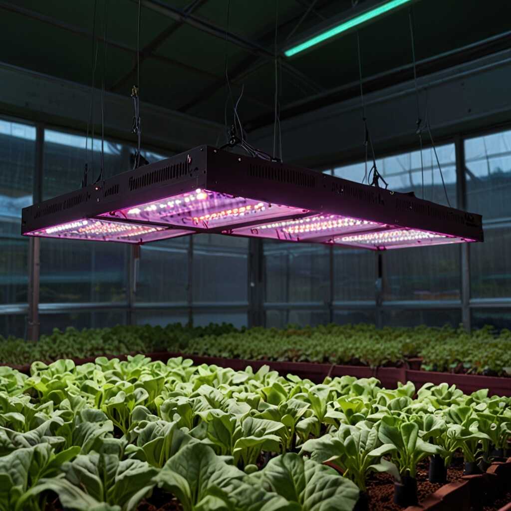 Close-up view of an efficient LED grow light system